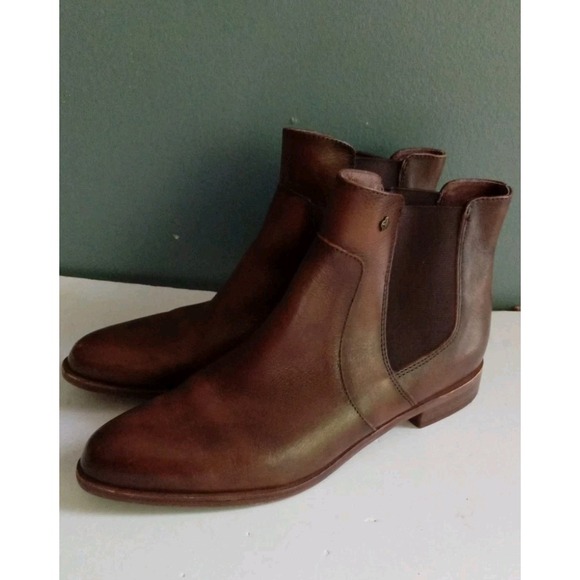 Brown Leather Chelsea Ankle Boots Classic Style Versatile Size 7.5 - Picture 3 of 8